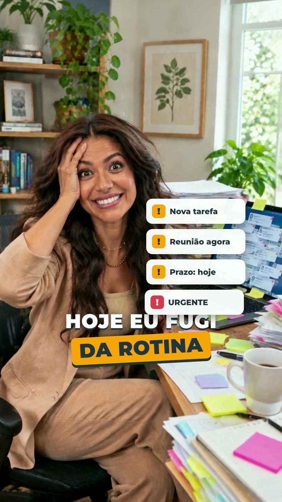 Gancho com tarefas pipocando na tela